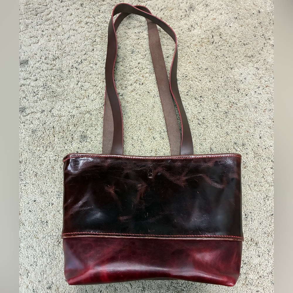 Burgundy Italian Leather Tote Bag